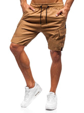 Load image into Gallery viewer, Men&#39;s Tether Workwear and Leather Drawstring Casual Shorts