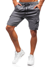 Load image into Gallery viewer, Men&#39;s Tether Workwear and Leather Drawstring Casual Shorts