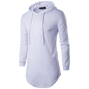 Fashionable Street Style Hooded Long-Sleeved T-Shirt