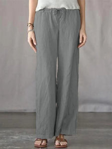 Women's Solid Color Loose Trousers Casual Pants