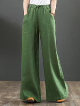 Load image into Gallery viewer, Women&#39;s Solid Color Retro Casual High Waist Loose Wide Leg Trousers