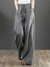 Load image into Gallery viewer, Women&#39;s Solid Color Retro Casual High Waist Loose Wide Leg Trousers