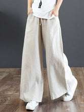 Load image into Gallery viewer, Women&#39;s Solid Color Retro Casual High Waist Loose Wide Leg Trousers