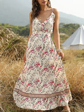 Load image into Gallery viewer, Women Bohemian Floral V-Neck Ruffle Maxi Dress