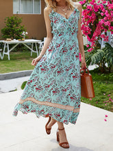 Load image into Gallery viewer, Women Bohemian Floral V-Neck Ruffle Maxi Dress