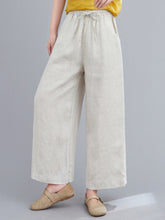 Load image into Gallery viewer, Women&#39;s Loose Casual Elastic Waist Tie Wide Leg Pants