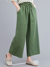 Load image into Gallery viewer, Women&#39;s Loose Casual Elastic Waist Tie Wide Leg Pants