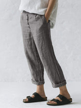 Load image into Gallery viewer, Women&#39;s Linen Button Casual Pants Long Trousers with Pockets