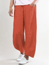 Load image into Gallery viewer, Women&#39;s Cotton and Linen Solid Color Trousers Wide Leg Casual Pants