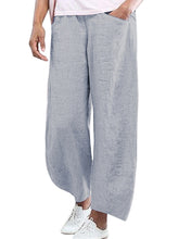 Load image into Gallery viewer, Women&#39;s Cotton and Linen Solid Color Trousers Wide Leg Casual Pants