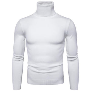 Men'S Slim Lapel All-Match Knitted Turtleneck Sweater