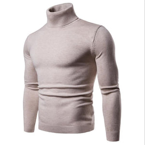 Men'S Slim Lapel All-Match Knitted Turtleneck Sweater