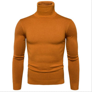 Men'S Slim Lapel All-Match Knitted Turtleneck Sweater