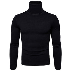 Men'S Slim Lapel All-Match Knitted Turtleneck Sweater