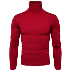 Men'S Slim Lapel All-Match Knitted Turtleneck Sweater