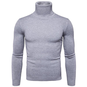 Men'S Slim Lapel All-Match Knitted Turtleneck Sweater