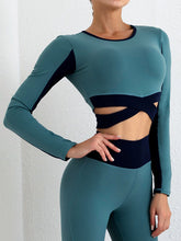 Load image into Gallery viewer, Sports Fitness Cross High Elastic Quick-Drying Yoga Long Sleeve Top