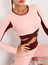 Load image into Gallery viewer, Sports Fitness Cross High Elastic Quick-Drying Yoga Long Sleeve Top