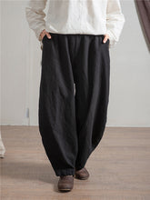 Load image into Gallery viewer, Women Cotton and Linen Elastic Waist Casual Pant