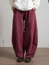 Load image into Gallery viewer, Women Cotton and Linen Elastic Waist Casual Pant