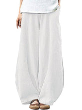 Load image into Gallery viewer, Women Cotton and Linen Wide Leg Bloomer Pant