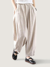 Load image into Gallery viewer, Women Cotton and Linen Solid Color Loose Harem Pant