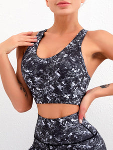 Printed Sexy Beauty Back Shockproof Yoga Bra Sports Vest