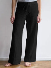 Load image into Gallery viewer, Women Cotton and Linen Simple Solid Color Straight Pant