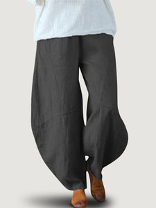 Women Cotton and Linen Casual Bloomer Pant