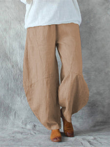 Women Cotton and Linen Casual Bloomer Pant