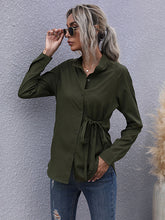 Load image into Gallery viewer, Solid Color Tie Long Sleeve Shirt