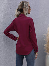 Load image into Gallery viewer, Solid Color Tie Long Sleeve Shirt