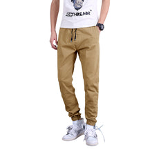 Load image into Gallery viewer, Men&#39;S Cotton Elastic Waist Bungee Pants Solid Color Overalls