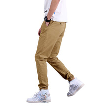 Load image into Gallery viewer, Men&#39;S Cotton Elastic Waist Bungee Pants Solid Color Overalls