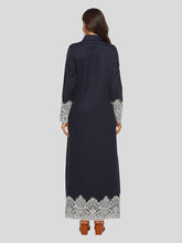 Load image into Gallery viewer, Casual Lace Stitching Lapel Split Long Sleeve Dress