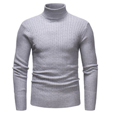 Load image into Gallery viewer, Men&#39;S High Neck Striped Knit Long Sleeve Shirt