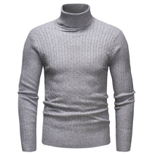 Load image into Gallery viewer, Men&#39;S High Neck Striped Knit Long Sleeve Shirt