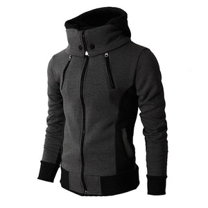 Men'S Fake Two-Piece Sports Cardigan Slim Sweatshirt Jacket