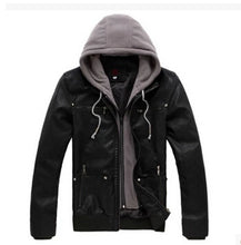 Load image into Gallery viewer, Men&#39;S Hooded Slim PU Fashion Casual Leather Jacket