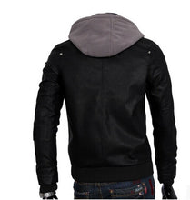 Load image into Gallery viewer, Men&#39;S Hooded Slim PU Fashion Casual Leather Jacket