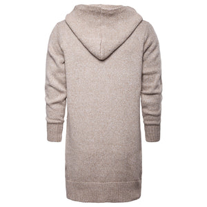 Men's Autumn Hooded Mid-length Sweater Cardigan