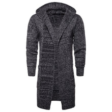 Load image into Gallery viewer, Men&#39;s Autumn Hooded Mid-length Sweater Cardigan