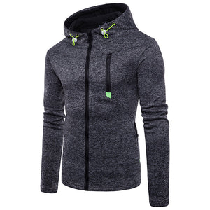 Men's Sports Casual Fleece Hooded Cardigan