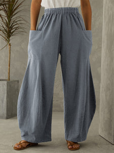 Women's Loose Casual Wide-leg Pants Solid Color Trousers