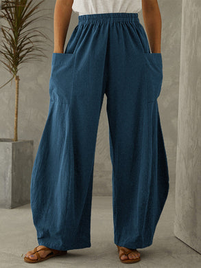 Women's Loose Casual Wide-leg Pants Solid Color Trousers