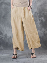 Load image into Gallery viewer, Women&#39;s Loose Casual Elastic Waist Solid Color Wide Leg Pants