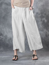 Load image into Gallery viewer, Women&#39;s Loose Casual Elastic Waist Solid Color Wide Leg Pants