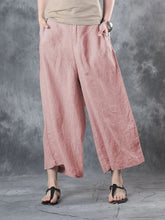 Load image into Gallery viewer, Women&#39;s Loose Casual Elastic Waist Solid Color Wide Leg Pants