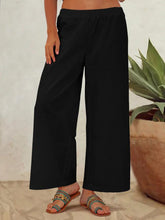 Load image into Gallery viewer, Women&#39;s Elastic Waist Solid Color Retro Wide Leg Pants Loose Trousers