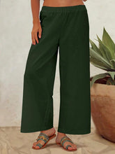 Load image into Gallery viewer, Women&#39;s Elastic Waist Solid Color Retro Wide Leg Pants Loose Trousers